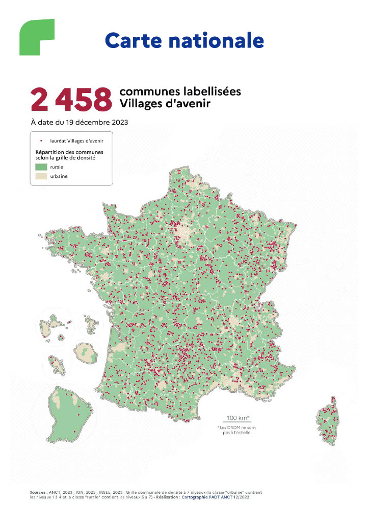 Carte des premiers Village d'Avenir