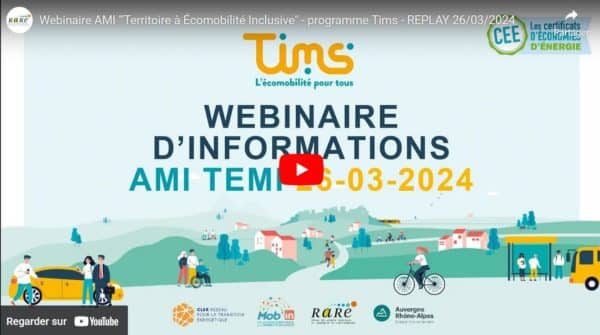 Le programme Tims – pour une mobilité durable et solidaire – lance jusqu’au 24 mai 2024 un appel à manifestation d’intérêt (AMI) pour inciter le développement de Territoires à Ecomobilité Inclusive (TEMI).