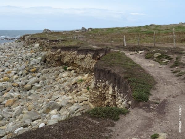 L'érosion, une des conséquence de la montée du niveau de la mer