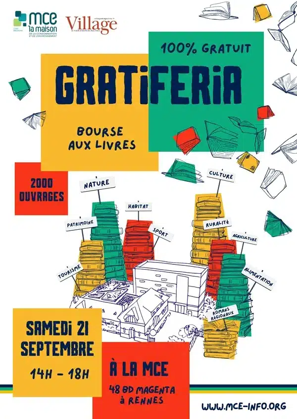 Gratiferia de livres la MCE de Rennes avec Village le 21 septembre 2024