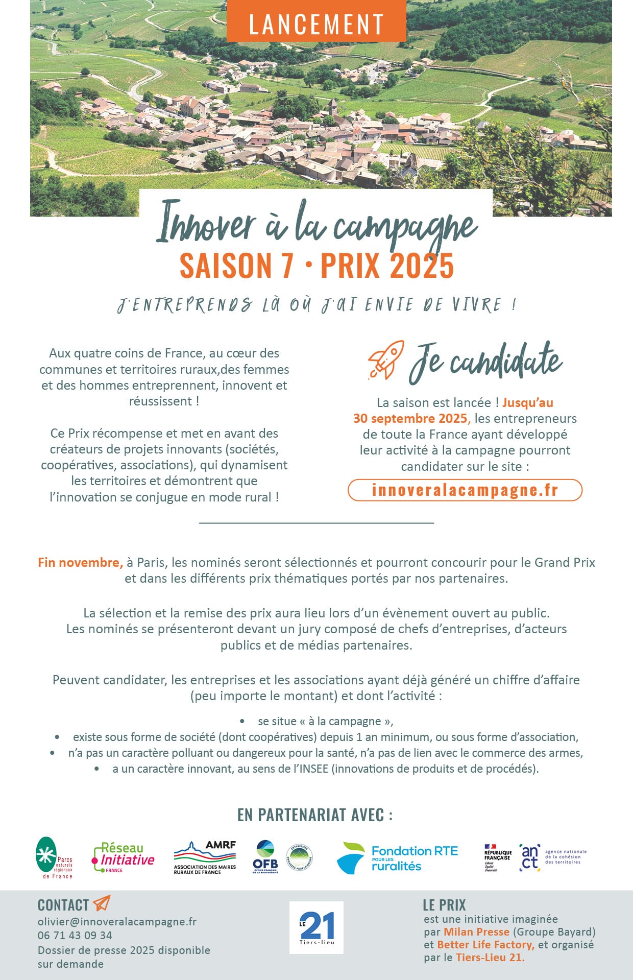 Lancement du Prix 2025 Innover à la campagne