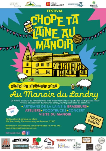 Festival Chope ta Laine associe le 26 septembre au sein du Manoir du Landry à Flancourt-Crescy-en-Roumois (27)